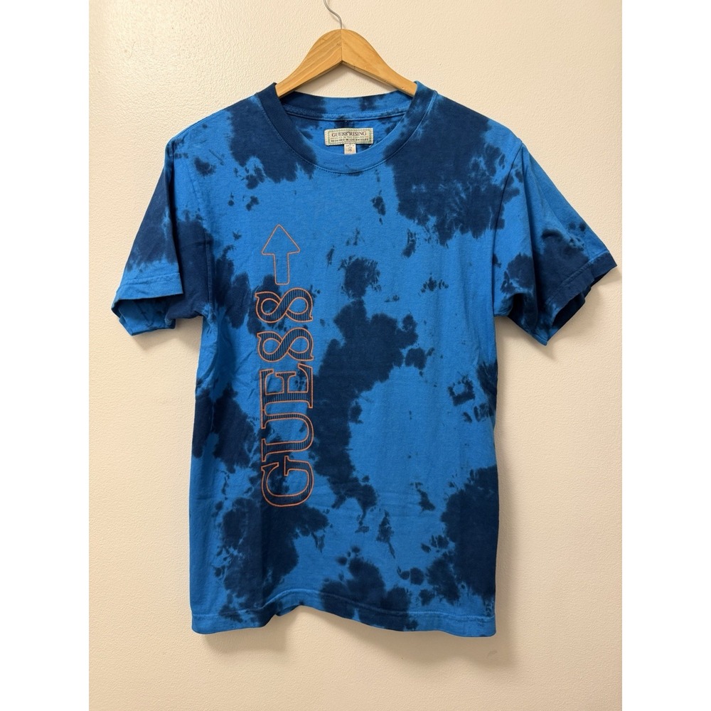 Guess Originals x 88rising Festival Stencil Logo Blue Tie Dye T-Shirt Sz Small